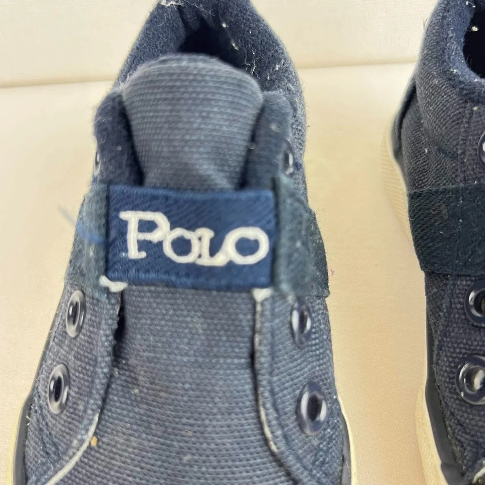 GUC Polo Ralph Lauren Navy Canvas Gardener Slip On Shoes Toddler Size 5